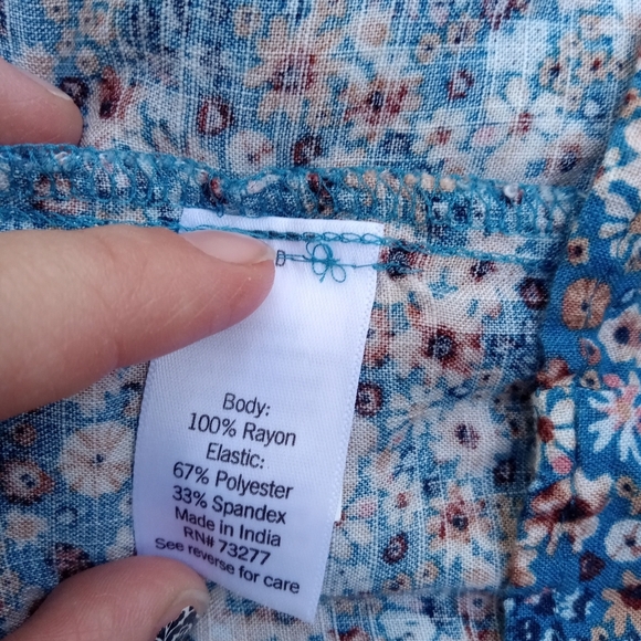 Floral Dress Sonoma Blue White Smocked Midi Women's Plus 0X Cottagecore - Picture 5 of 10